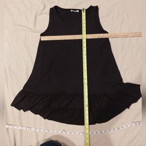 Zenena Black Sleeveless Ruffle Hem Tunic